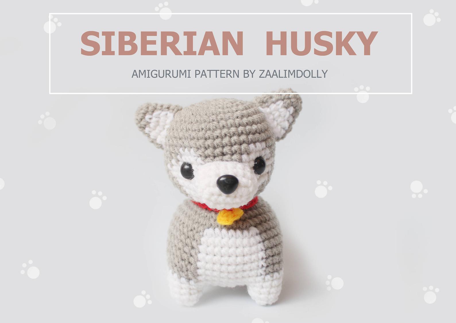 PATTERN Siberian Husky Crochet Amigurumi Doll PDF Crochet Pattern